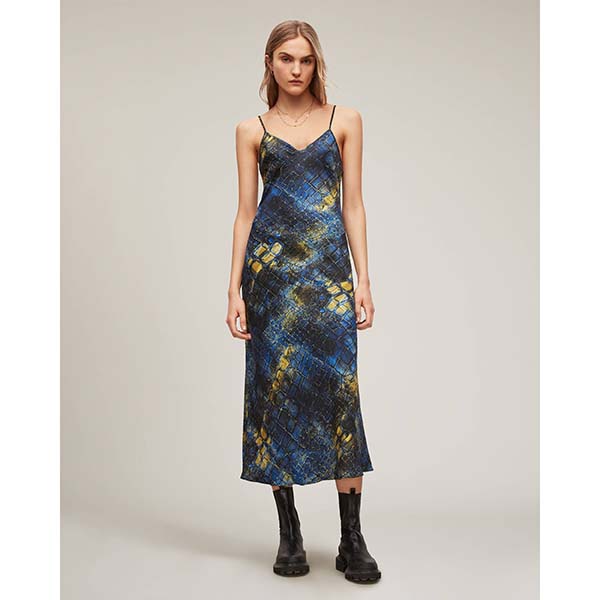 Allsaints Australia Womens Bryony Mirus Dress Deep Blue AU30-725